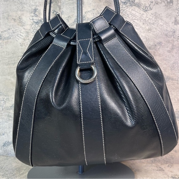 Lancel Paris Elsa bucket bag Leather drawstring shoulder bag - Picture 2 of 16